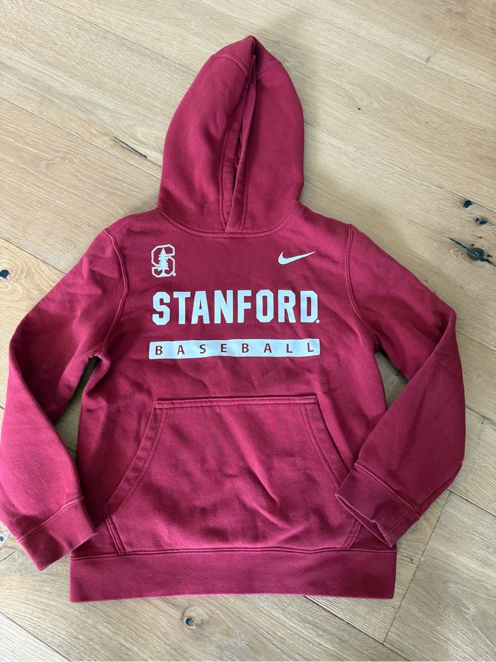 Nike Maroon and White Stanford Baseball Hoodie